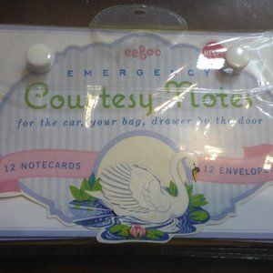 Emergency Courtesy Notes SWAN for the car, your bag, drawer by the door